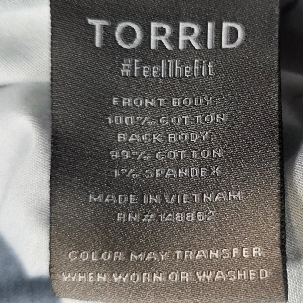 Torrid High Rise Straight Stretch Rigid Distressed Ripped Jeans Blue 14R - Picture 6 of 11